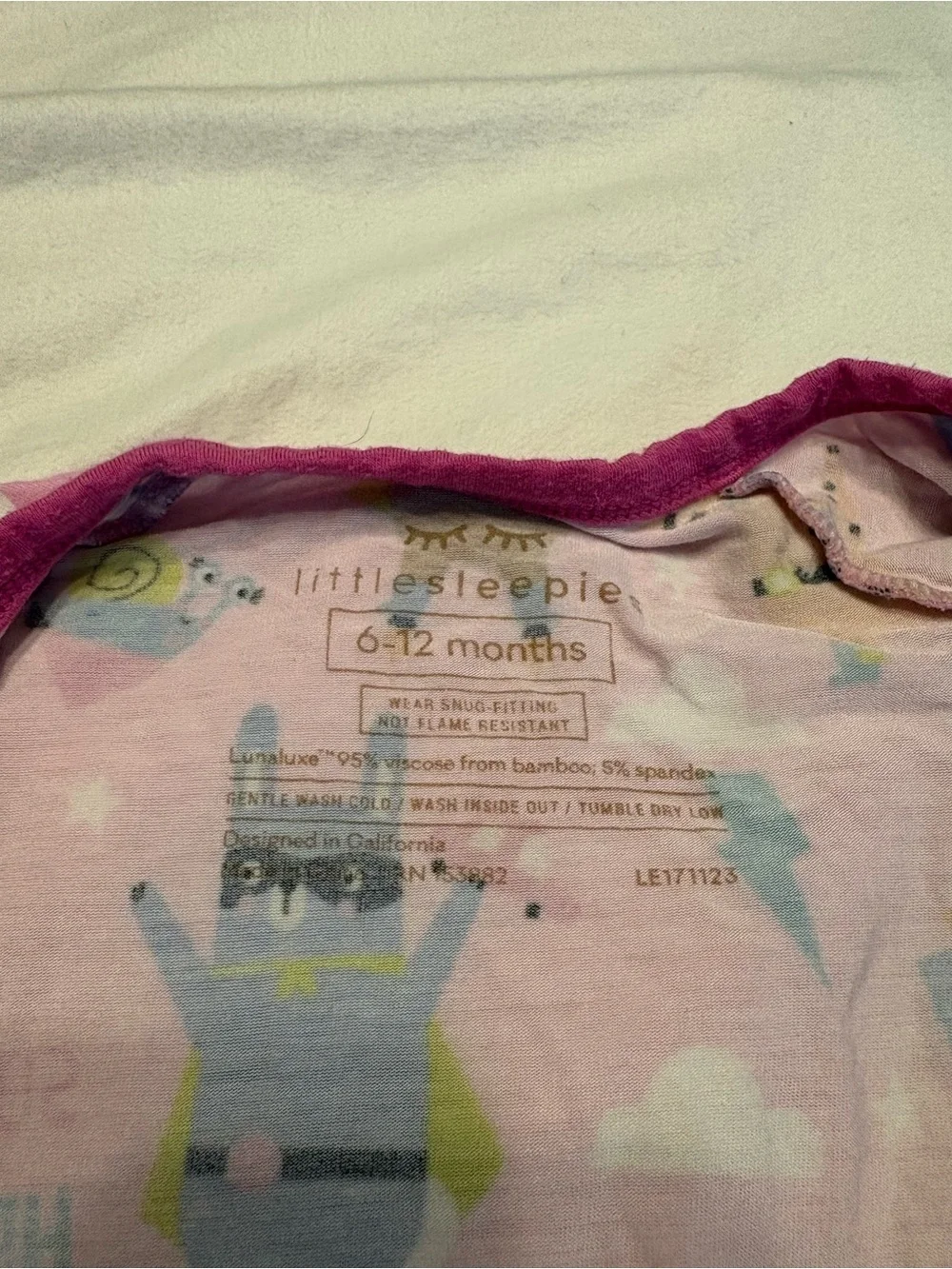 Little Sleepies Pink Superhero One-Piece Zippy Pajamas